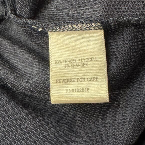 Garnet Hill Medium Perfect Travel Ankle Pants Stretch Wicking French Terry Navy - Picture 7 of 8